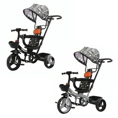 2 In 1 Kids Tricycle with Canopy - دراجة ثلاثية للأطفال ٢ في ١ مع مظلة