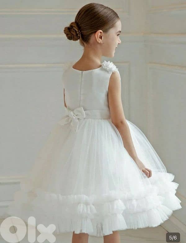 White 3D Floral Princess Dress 1