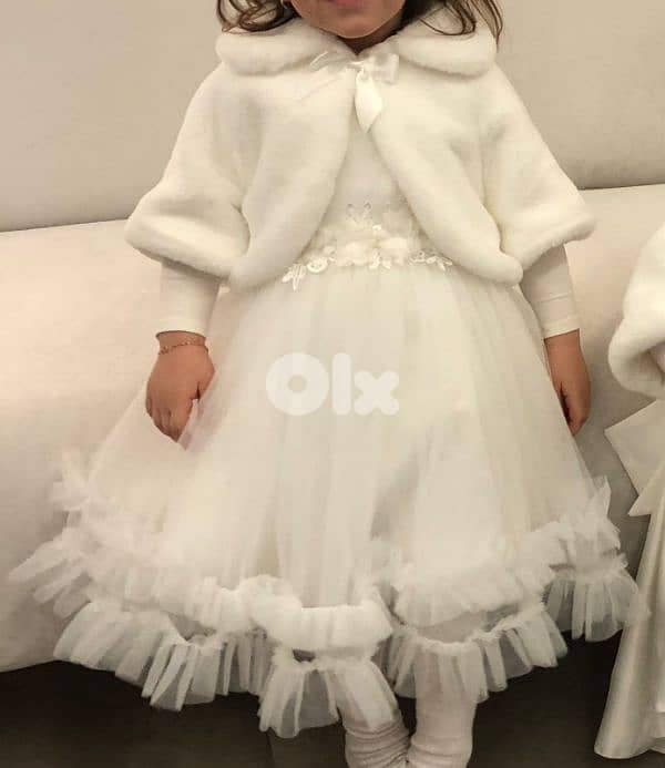 White 3D Floral Princess Dress 2