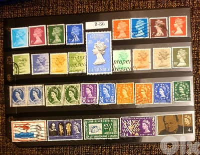 England Queen Elizabeth II old 32 stamps # B-86