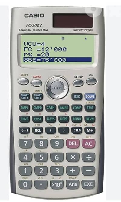 Calculator casio fc-200V financial consultant
