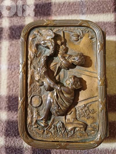 1890 Antique French gilt bronze box