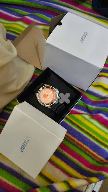 seiko diver scuba automatic orange dial rare watch 5