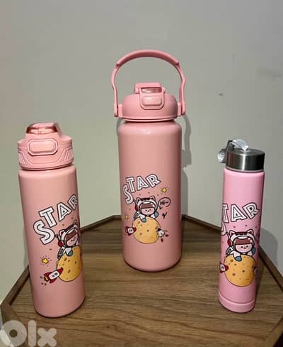 قناني مي STAR وردي كيوت – 3 قطع | جداد تمامًا