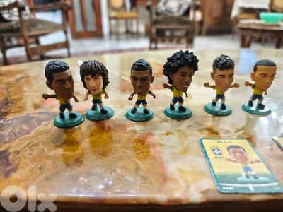 brazil football players figurine with a green base,14 faous player