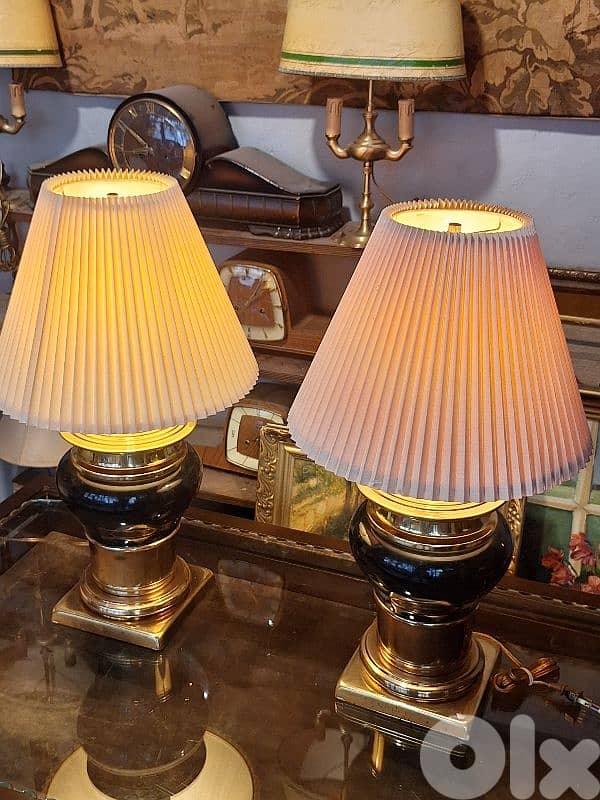 2 Mid-century modern brass lamps 5