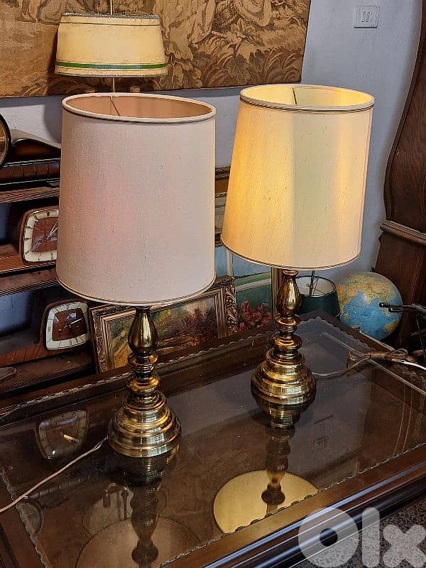 2 vintage large brass european lamps 3