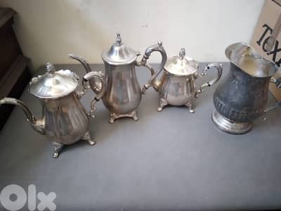 Vintage antique silver plated 4 pieces