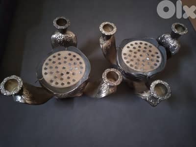 Vintage antique silver plated candelabra 2 pieces