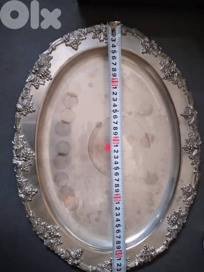 Vintage antique silver plated oval tray 43cm