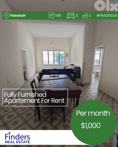 Apartment for rent in Fassouh!