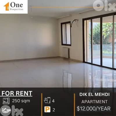 APARTMENT FOR RENT IN DIK EL MEHDI