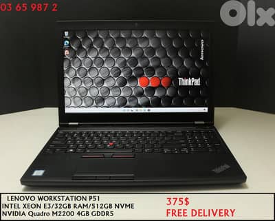 Lenovo P51 Workstation Xeon 32GB RAM