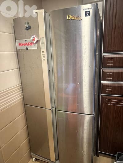 sharp fridge and a cooler