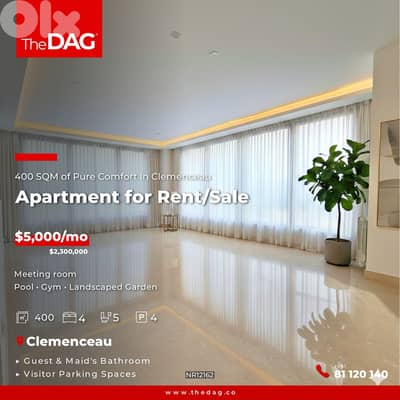 Luxurious 400 SQM Apartment for Rent or Sale in Clemenceau شقة للإيجار