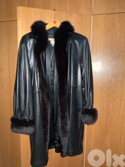 leather coats with real foxtails