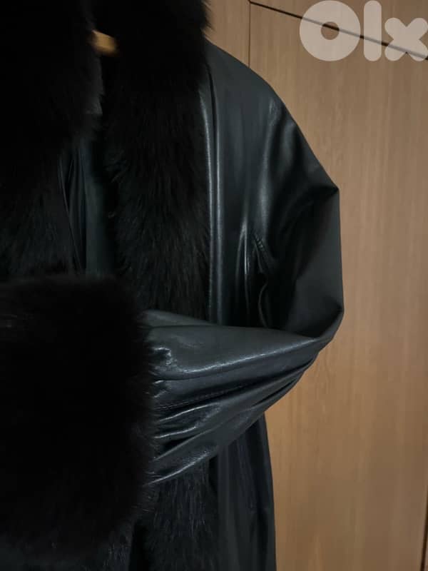 leather coats with real foxtails 4