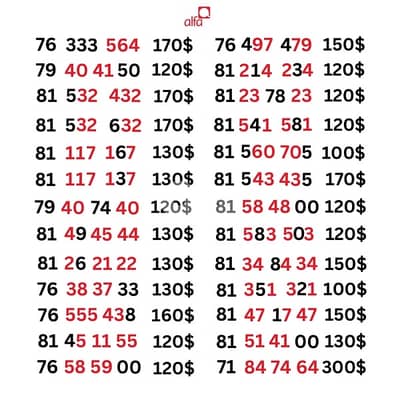 Alfa and mtc touch special sim card number