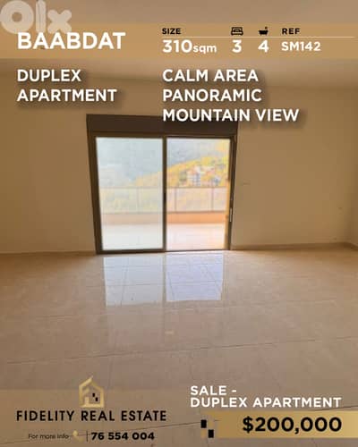 Apartment Duplex for sale in Baabdat SM142 دوبلكس للبيع في بعبدات