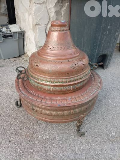 منقل عثماني مميز جدا نوادر من نحاس لاحمر دق كلو