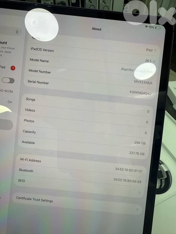 ipad pro 13 inch 256g M4 generatin like new 3