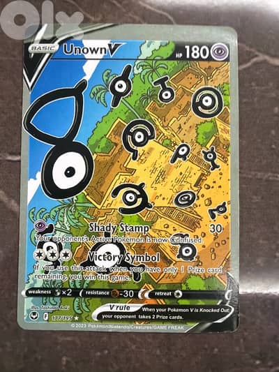Unown V pokemon card