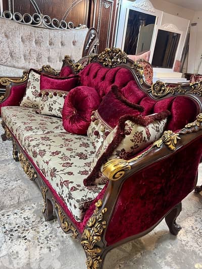 طقم صالون شغل مصر خشب زان