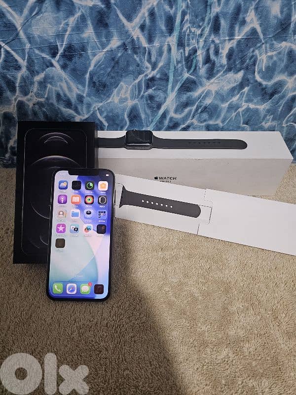 iphone 12 pro + apple watch both in box like new 2