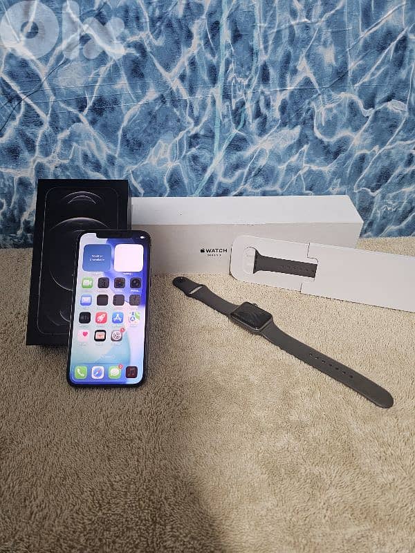 iphone 12 pro + apple watch both in box like new 5