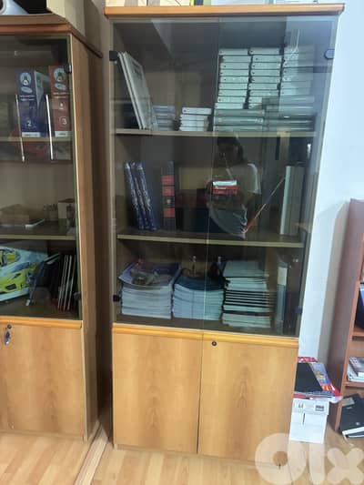 Glass and wood cabinet