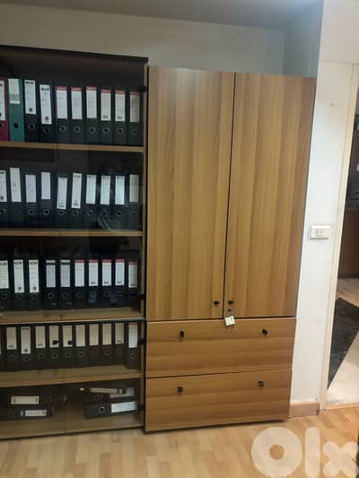 Office closet with drawers
