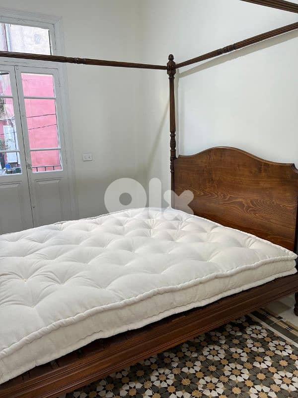 vintage renovated walnut bed 7