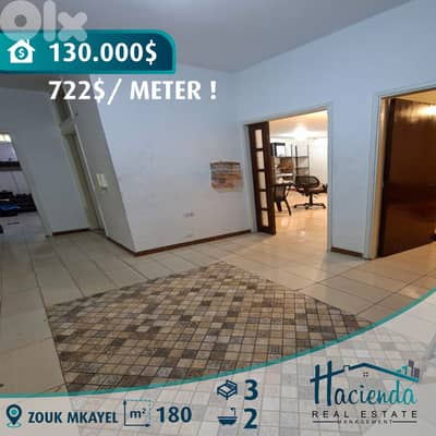 722$/Sqm !!! Apartment For Sale In Zouk Mkayel