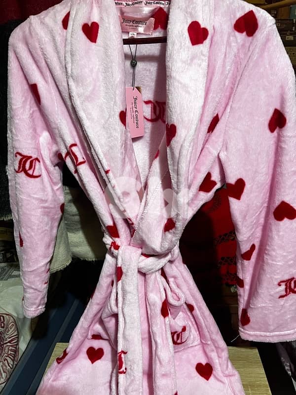JUICY COUTURE ROBE NEW IN TAG-l/S M L size -HEART PRINT 2
