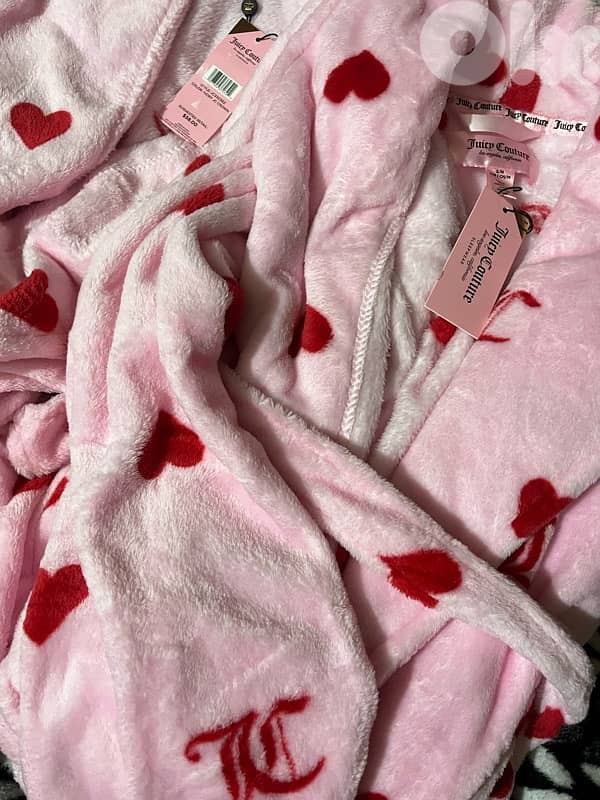 JUICY COUTURE ROBE NEW IN TAG-l/S M L size -HEART PRINT 3