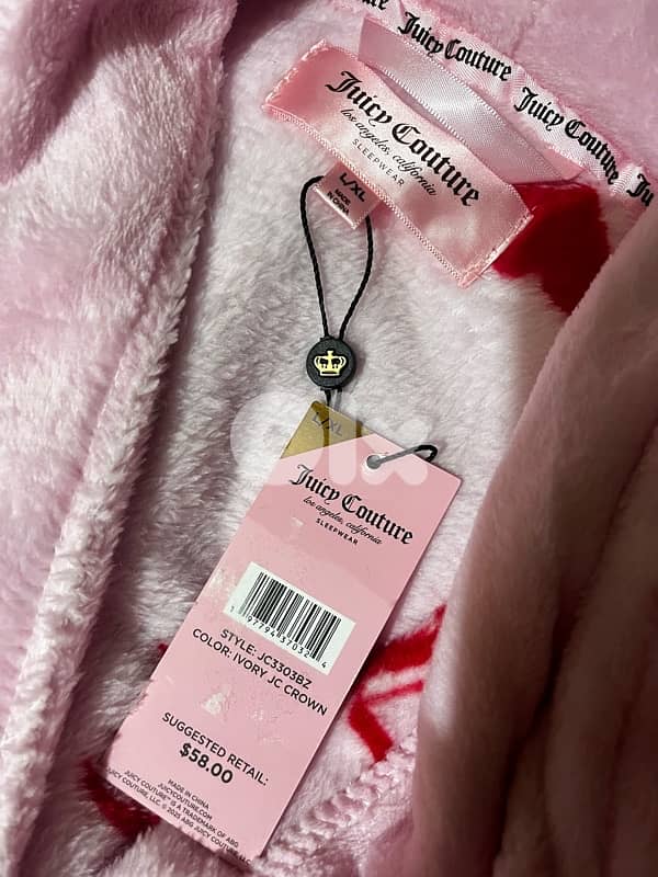 JUICY COUTURE ROBE NEW IN TAG-l/S M L size -HEART PRINT 4
