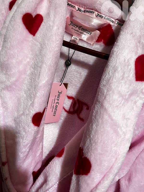 JUICY COUTURE ROBE NEW IN TAG-l/S M L size -HEART PRINT 5