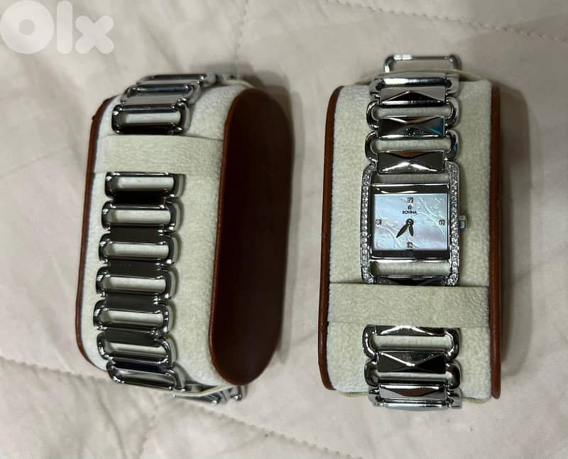 rovina watch and bracelet silver set 2