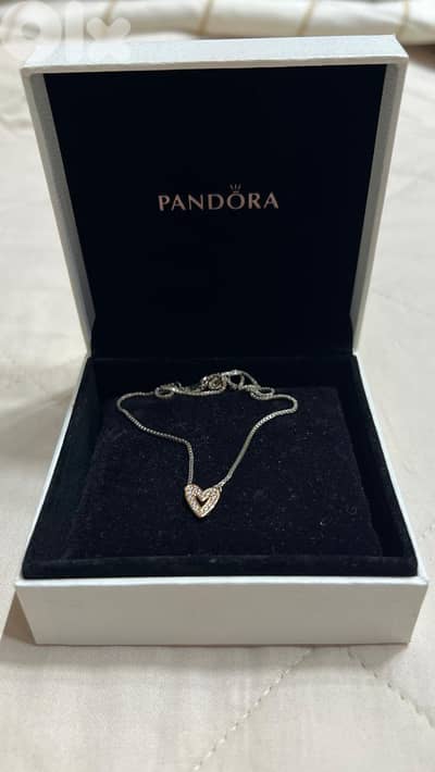 PANDORA heart rose gold necklace