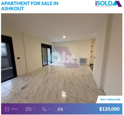 3 bedroom apartment 4sale in Ashkout - شقة للبيع في عشقوت