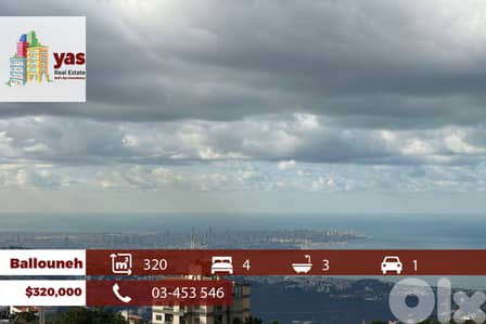 Ballouneh 320m2 | Spacious Flat | Astonishing View | Quiet Street | WA