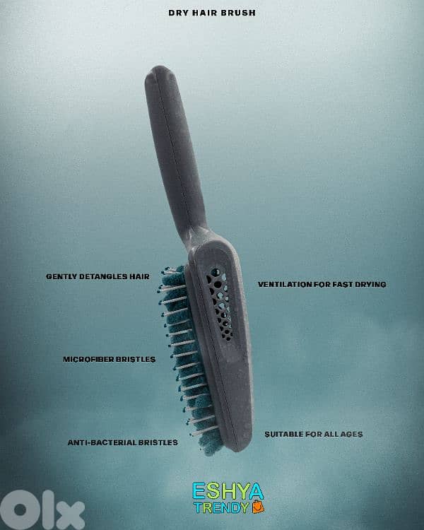 Dry Hair Brush with Microfiber & Ventilation 2