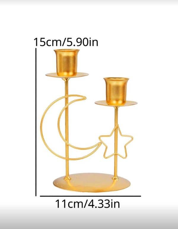 New 1pc/set Gold Elegant Iron Ramadan Candle Holder 5