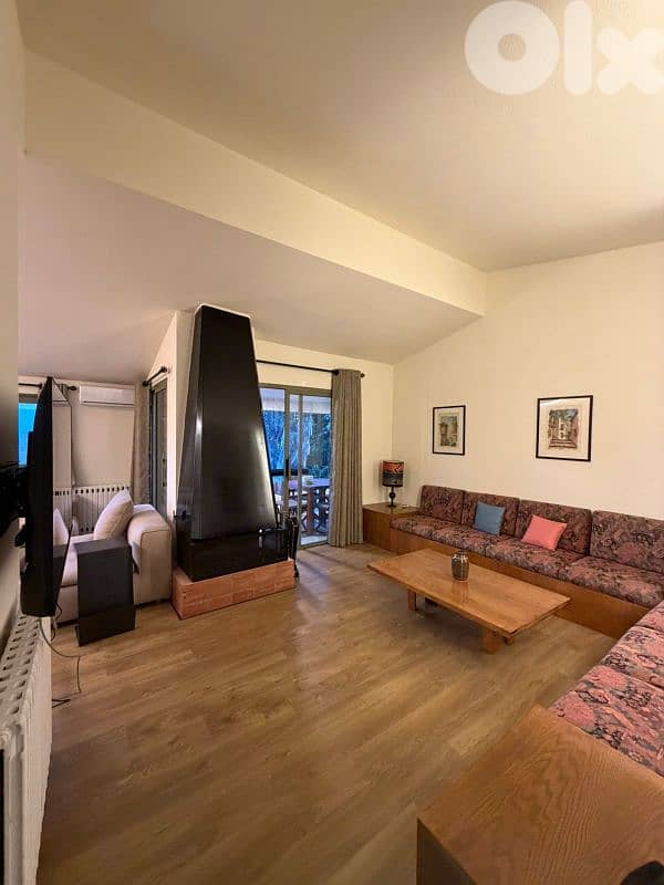 3-Bedroom Chalet in Ouyoun El Simen | Snow Views & Fireplace 3