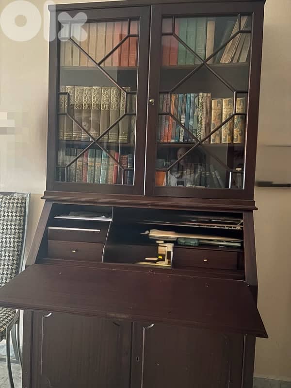 library writing desk mahogany wood 1
