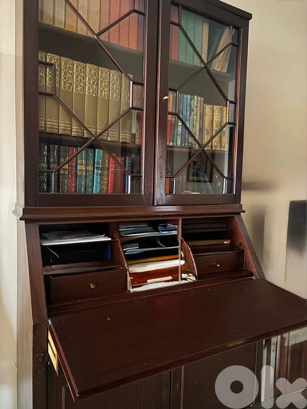 library writing desk mahogany wood 2