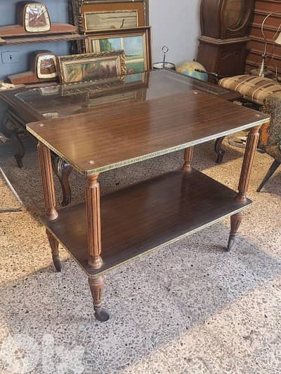 antique wooden trolley