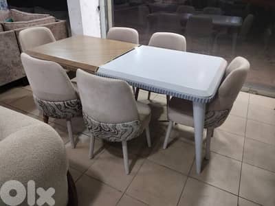 اوضة سفرة مودرن مصري خشب زان ولاتي كلا شبه جديدة