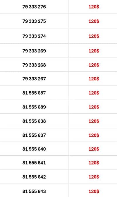 SPECIAL ALFA RECHARGES NUMBERS