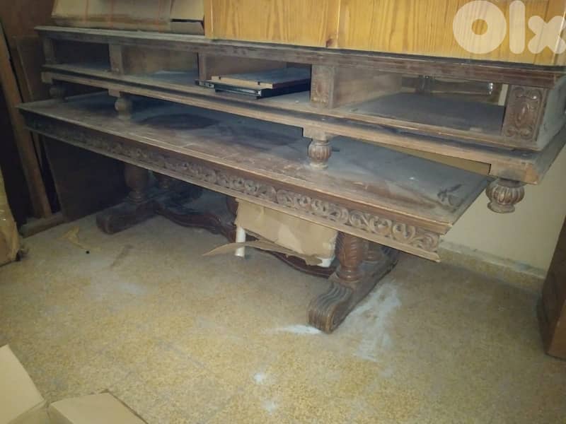 Vintage antique dining table , vitrine and dressoir 3